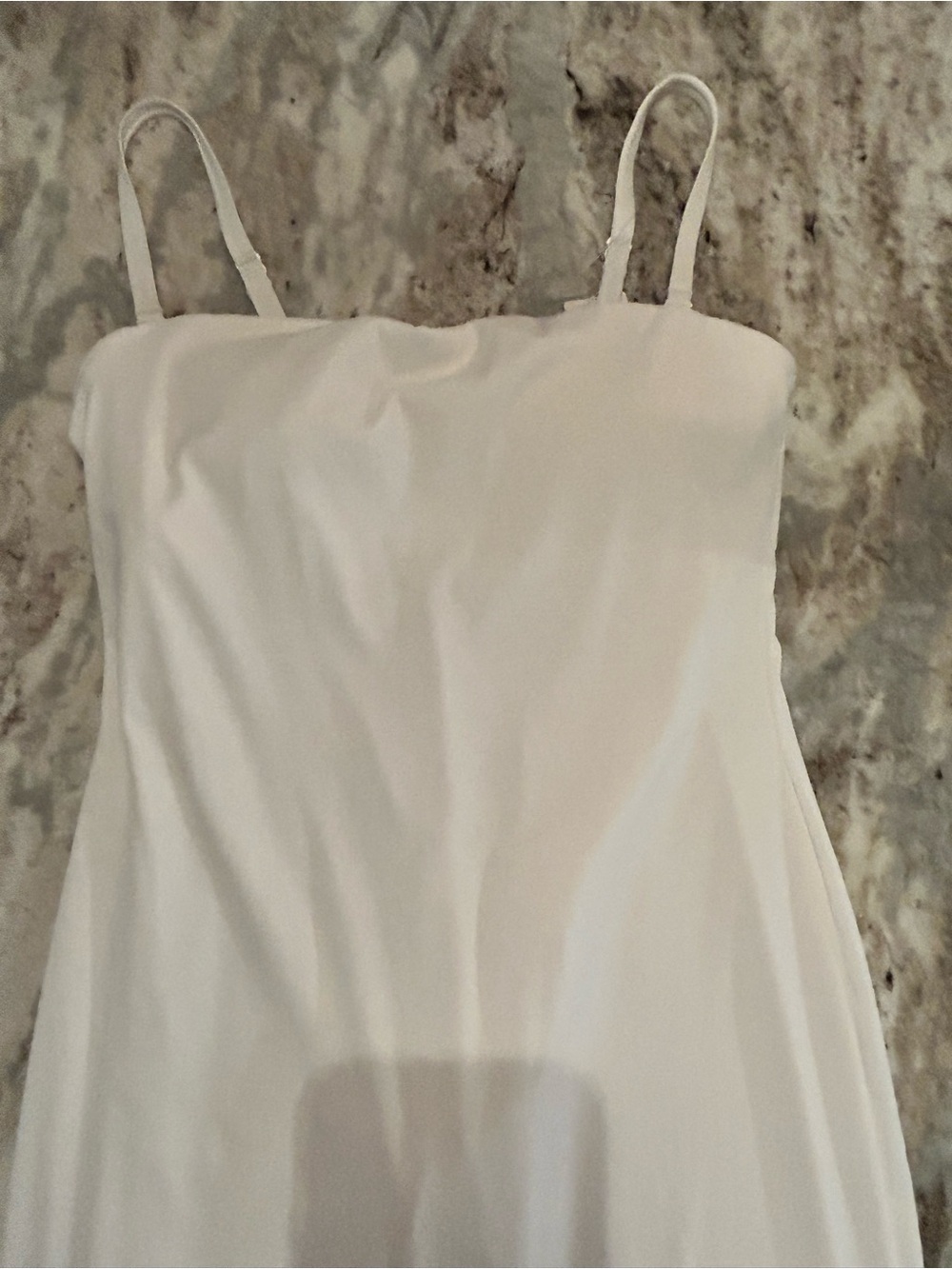 Populist Shapewear Classic White Slip Dress - Minimal Spaghetti Strap - Picture 5 of 7